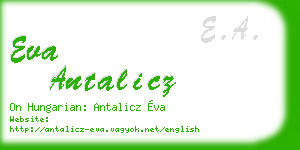 eva antalicz business card